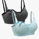 Suekaphin 2PACK Nursing Maternity Bra for Pregnancy Women Breastfeeding Comfortable Sleeping with Extenders Size L