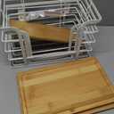 3 Pack Stackable Pantry Organizer,Stainless Steel Garbage Bag Holder Dispenser,Kitchen Storage Organization for Kitchen Counter Sink,Laundry Room,Pantry, White