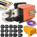 Pneumatic Crimping Tool Air Powered Wire Machine Up To Crimper Plier 15 Sets Dies Many Kinds Terminals Am-10 Orange Die 1.3T Powerful Output 0.5-0.7Mpa Max 1.0Mpa 6 Feet Hose Fit 0.5-16mm