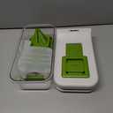 Mueller Pro-Series V Blade Veggie Chopper, Egg Slicer, Spiralizer, Dicer, Cutter, Food Chopper, Gifts for Mom, Kitchen Accessories & Kitchen Essentials with Food Container and Lid White Sand/Green