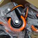 Caster Wheels Heavy Duty 3 Inch Stem Caster 1600Lbs, Threaded Stem Casters 3/8"-16 x 1(Stem Diameter 3/8", Stem Length 1"), Safety Locking Caster Set of 4, Industrial Castor Wheels for Cart, Furniture