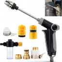 Aquoxis Pressure Washer, 2026 New Heavy Duty Hose Nozzle, 15X High Pressure, 360 Rotating with 3 Spray Modes, Universal 1/2" Hose, Tool-Free Install for Car Patio Garden Outdoor Cleaning