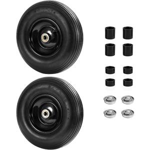 Parts Camp 4.00-6 Tire and Wheel 13" Wheelbarrow Tire 4.00-6 Pneumatic Tires and Wheel For Wheelbarrows Trolley Dolly Garden Wagon tire With 5/8"&3/4" bore hole,（3.74" Centered Hub） 2 Pack