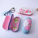 2-In-1 Glasses Case Len Case & Eye Glasses Double Layer Storage Case with Mirror - Fresh Creative Double Sided Portable Design Perfect for Home, Office and Travel (Pink)