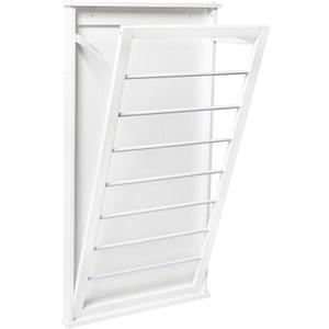 Honey-Can-Do The Perfect Wall Mounted Clothes Rack with Drying Rod and Drying Rack, A Space-Saving, Efficient Solution for Drying Clothes at Home, Keeping Your Laundry Organized and Your Space Neat (White)