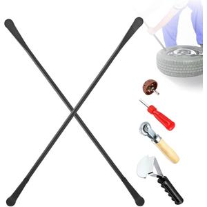 2 PCS 34645 Tire Mount and Demount Iron with Tire Repair Tools Kit, Tire Changing Removal Tool for Cars/Trucks/Taxi/Tractor/Bus, Tire Replace Bar | 38 in x 4/5 in, Black