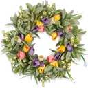 Tulip Spring Wreaths for Front Door 22 Inch, All Season Floral Wreath for Outdoor Indoor Flower, Easter Door Wreath for Spring Summer Easter Home Decor