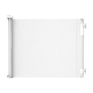 Retractable Baby Gate Perma Child Safety 33" Tall x 71 Wide, Mesh, for Stairs, Doorways, Dogs, Pets, Indoor, Outdoor, One-Handed Operation, Locking, Easy Install, Hardware Mount, White