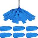6 Pcs Microfiber Mop Heads, Blue Wet Dry Head Refills, High Absorbency Mop Replacements, Multi-Directional Cleaning, Compatible with Standard 0.86" Threaded Poles