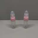 2 Pieces Silicone Baby Spoons Baby Feeding Spoon with Standing Base for Infant 0-24 Months Dispensing and Feeding (Pink)