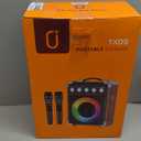 Karaoke Machine with 2 Microphones: HWWR Portable Karaoke Machine for Adults Kids, Bluetooth 5.3 Party Speaker with Bass/Treble Adjustment, PA System Remote/DJ Lights, Support REC/USB/AUX