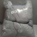 Gooeb Flat Ultra Thin Bed Pillows Standard/Queen Size Pillow Set of 2 Extra Soft Down Alternative for Stomach Back Sleeper Light Grey