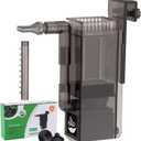 Aquarium Surface Skimmer up to 50 Gallon Aquariums, 132GPH Flow Skimmer with Dual Outlet & Wave Maker Function, 6W