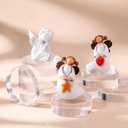 Remerry 8 Pcs Acrylic Round Blocks for Display Clear Polished Blocks Display Clear Acrylic Edge Polished Base Exhibition Riser for Table Showing Cosmetics Collectibles (3 x 3 x 1 Inches)