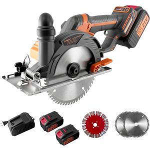 6-Inch 21V Brushless Cordless Circular Saw with 2 x 4.0Ah Lithium Batteries Electric Cutting Circular Saw with 3 Saw Blades for Wood, Metal, Tile, Drywall, Plastic Cutting