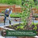 A-Frame Cucumber Trellis for Raised Bed, 50"x 16" Adjustable Heavy Duty Metal Garden Trellis for Climbing Plants Outdoor, Plant Support for Tomatoes Pea Bean Grape Vining Vegetables (2 Pack)