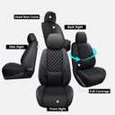 Wrangler Seat Covers 2018-2026 Full Set, Waterproof Leather Interior Sets with Lumbar Support Custom Fit for Jeep Wrangler JL 4 Door Unlimited Sahara/Sport/Rubicon X 392 Willys, Black Blue