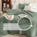 CozyTide Olive Green Oversized King Bedspread 120x120,Stone-Washed Cotton Lightweight Oversized King Quilt,3 Piece Extra Large Modern California King Coverlet Set Ultra Soft