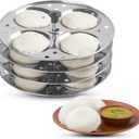 Stainless Steel Idli Stand | 4-Plates Idli | Home Kitchen Idli Stand Export Quality Idli Stand | Makes 16 Idlis (Round Shape)