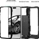 MARKILL Compatible with iPhone 17 Pro Case 6.3 Inch with Ring Stand, Military Grade Drop Protection Full Body Rugged Heavy Duty Case 3 in 1 Protective Durable Cover Black