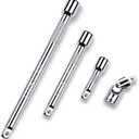 StrugDeas 4 Piece 3/8 Inch Drive Extension Bar Set, 3/8 Inch Drive Socket Extension Set Includes 3, 6, and 10 Inch Extensions and Universal Joint Socket