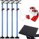 10 Foot Dust Barrier Poles, 4 Pack Dust Containment Poles with 2 Heavy-Duty Zippers for Dust BarriersBlue