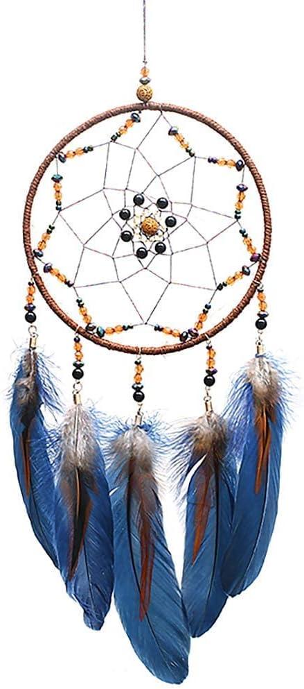 MOONFLY Dream Catcher Handmade Traditional Feather Dreamcatcher Hanging Home Wall Decoration Craft Ornament for Home, Bedroom, Kids, Boys Native American Style Dcor (Star)