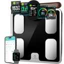 CLORIS 8 Electrodes Digital Smart Scale for Body Weight Fat Accurate BMI Muscle Mass 28 Body Composition Measurement Health Analyzer with App Bluetooth, Full-Color TFT LCD on Retractable Handle