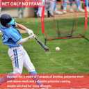 Baseball & Softball Replacement Net (Only Nets, Not Frame) 7-Strand Heavy Duty Knotless Polyester Replacement Baseball Net for Baseball Pitching Hitting and Throwing Practice Fits 7x7FT Size