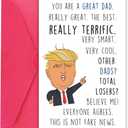 Gerdiny Funny Trump Fathers Day Cards for Dad, Trump Gifts for Father, Trump Fathers Day Card from Daughter Son, Joke Trump Birthday Cards for Men, Pack of 10
