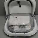 MoreFeel Collapsible Baby Bathtub for Newborn with Thermometer & 1 Hooded Towel & 1 Soft Floating Cushion,Portable Travel Bathtub with Drain Hole, Durable Foldable Baby Tubs for Infants to Toddler (Grey)