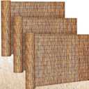 Barydat 3 Pcs 6 x 16.4 ft Reed Fence Roll, 85% Shade Bamboo Privacy Screen, Natural Decorative Reed Fencing for Outdoor Garden Backyard Patio Balcony