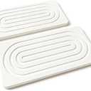 2Pack Water Absorbing Stone Tray,Instant Dry Sink Tray Quick Drying Diatomite Bathroom Tray Countertop, Stone Drying Mat for Kitchen Counter Coasters, Soap Dish Holder(8.3"x 4")