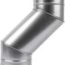 Repa Market 6" Inch Round Metal Duct Offset - Dryer Vent Pipe Elbow Tube - Duct Connector for HVAC - Ductwork Offsets Around Obstacles - Duct Hose Connector - Ducting Offset Adapter