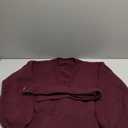 GORGLITTER Women's Wrap Cardigan Deep V Neck Long Sleeve Dressy Sweater Business Casual Outfits (Burgundy)