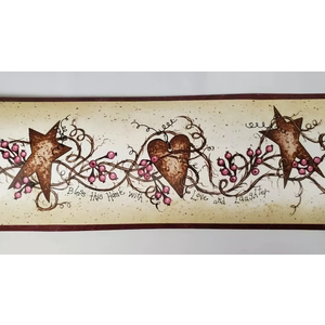 Expressions Rusty Hearts & Stars Wallpaper Border 5 Yards