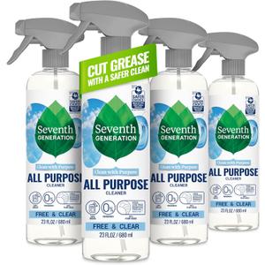 Seventh Generation All Purpose Cleaner, Biodegradable Formula, Free & Clear, 23 oz (Pack of 4)