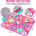 Kusntin Dance Mat, Dance Mixer Rhythm Step Play Mat, Pink Dance Pad with LED Lights, Adjustable Volume, Built-in Music, 5 Game Modes, Xmas Birthday Gifts for 3-10 Years Girls Toys (Multicolor)