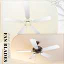 Lineshading 5 Pack 16 1/2" Replacement Fan Blades for 42" Ceiling Fan Waterproof Weatherproof Blades Replacement for Broken Substitution Replacing Indoor Summer(White)