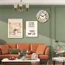 Large Wall Clocks for Living Room Decor 16 Inch Round Decorative Clocks for Walls Non Ticking Wall Clock Battery Operated(No Solid Wood, It is with MDF Material)