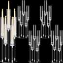 Barydat 4 Pcs Acrylic Candelabra Centerpieces Clear Candle Holder Crystal 5 Arm Candlesticks Holder with Acrylic Shade Pillar Taper Candlestick for Wedding Dinner Party Fit 0.87" LED Candle (Clear)