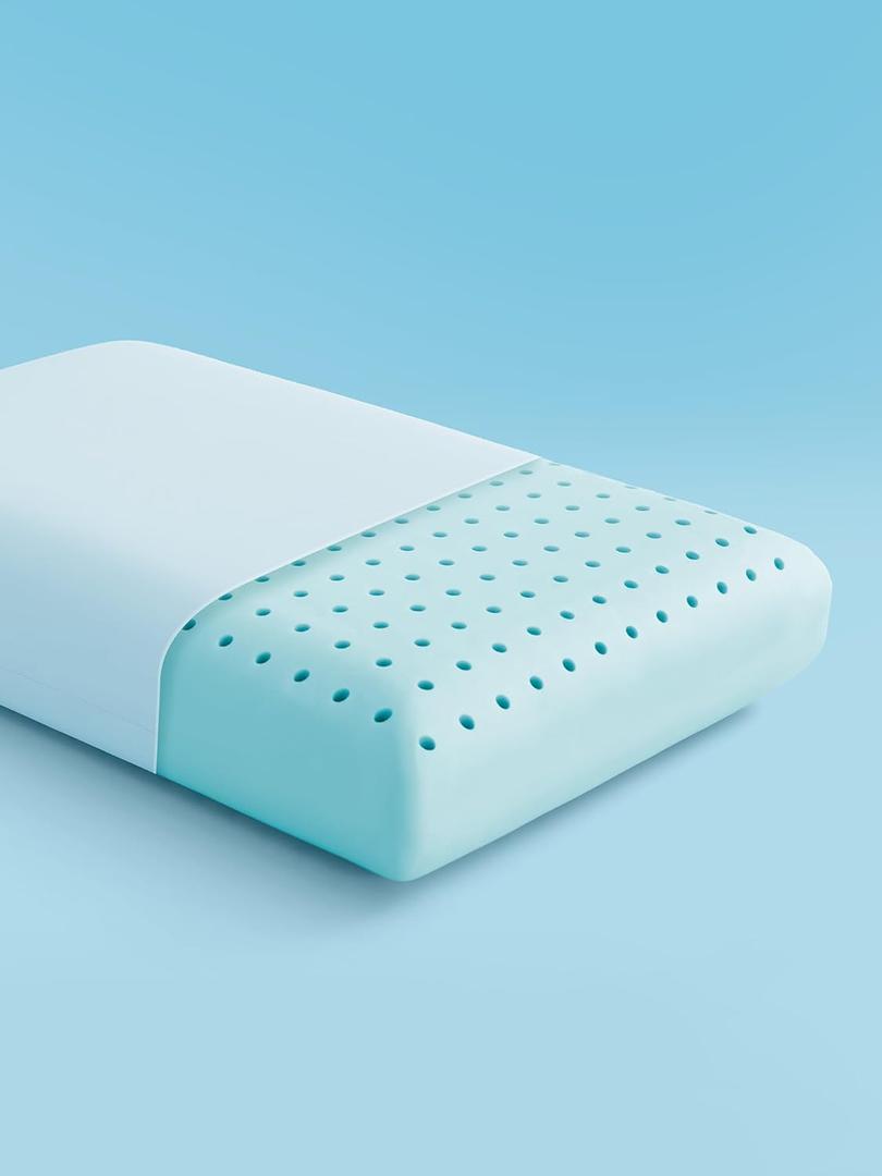 SLEEP ZONE Cooling Memory Foam Pillow - Odorless, Breathable, Skin-Friendly with Superior Support for Back, Stomach or Side Sleepers, Home, Hotel, Hospital Essentials (Blue, King, 1 Pack)