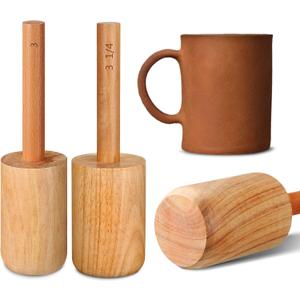 Baderke 2 Pcs Cup Pottery Molds, Create Pottery Mug Vases, Cup Molds Shaping Tool, Assist in Hand Building Mugs(3 Inch, 3 1/4 Inch)