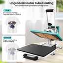 12x10 Inch Heat Press Machine for T Shirts Digital Industrial Sublimation Printer for Heat Transfer Vinyl Intelligent Green Press Machine for HTV Heat Transfer Projects
