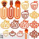 12 Pcs Thanksgiving Jumbo Acrylic Paper Clips Turkey Paperclip Design Bookmark Gift Set for Book Lovers Thanksgiving Appreciation Supplies Office School Gift Ideas, 6 Styles