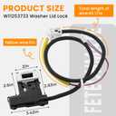 2026 Upgrade W11307244 W10682535 W11253733 Washer Lid Lock Switch Replacement Compatible With Whirl-pool Ken-more May-tag Ama-na Washing Machines, Replaces W10838613, W10838613VP By Fetechmate