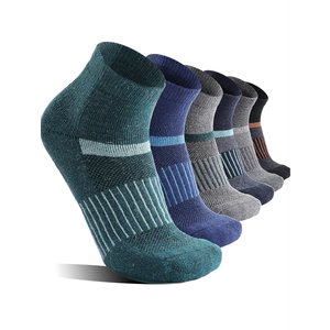 6 Pairs Merino Wool Ankle Running Hiking Socks Compression Support Breathable Thick Cushion No Show Socks for Women Men Large