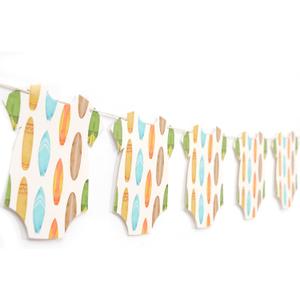 Surf Bodysuit Banner - Surf The Big One Banner,Ocean Baby Shower Decoration,Surfing Baby Shower Bunting (surf)