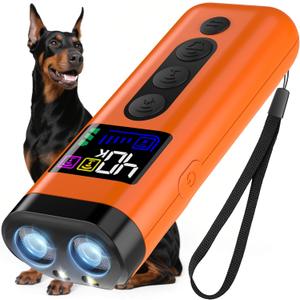 Dog Bark Deterrent Device 65FT Range Anti Barking Device for Dogs, Stops Neighbors Dog Barking with 3 Ultrasonic Frequencies (25/30/40kHz) & 5 Sound Modes, for Indoor & Outdoor Training