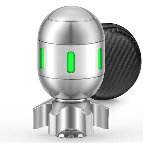 Atomic Bomb Fidget Spinner Toy, Glow in The Dark Desk Toy Decor, Metal EDC Fingertip Gyro, Stress Relief Gadget for Office Classroom, Novelty Gifts for Adults Dad Teens Men (with Carrying Case)